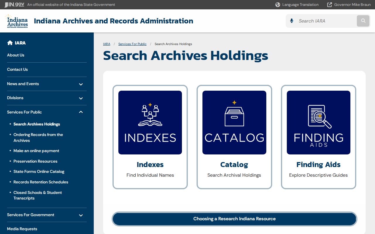 Indiana State Archives holdings search for East Chicago previous resident research